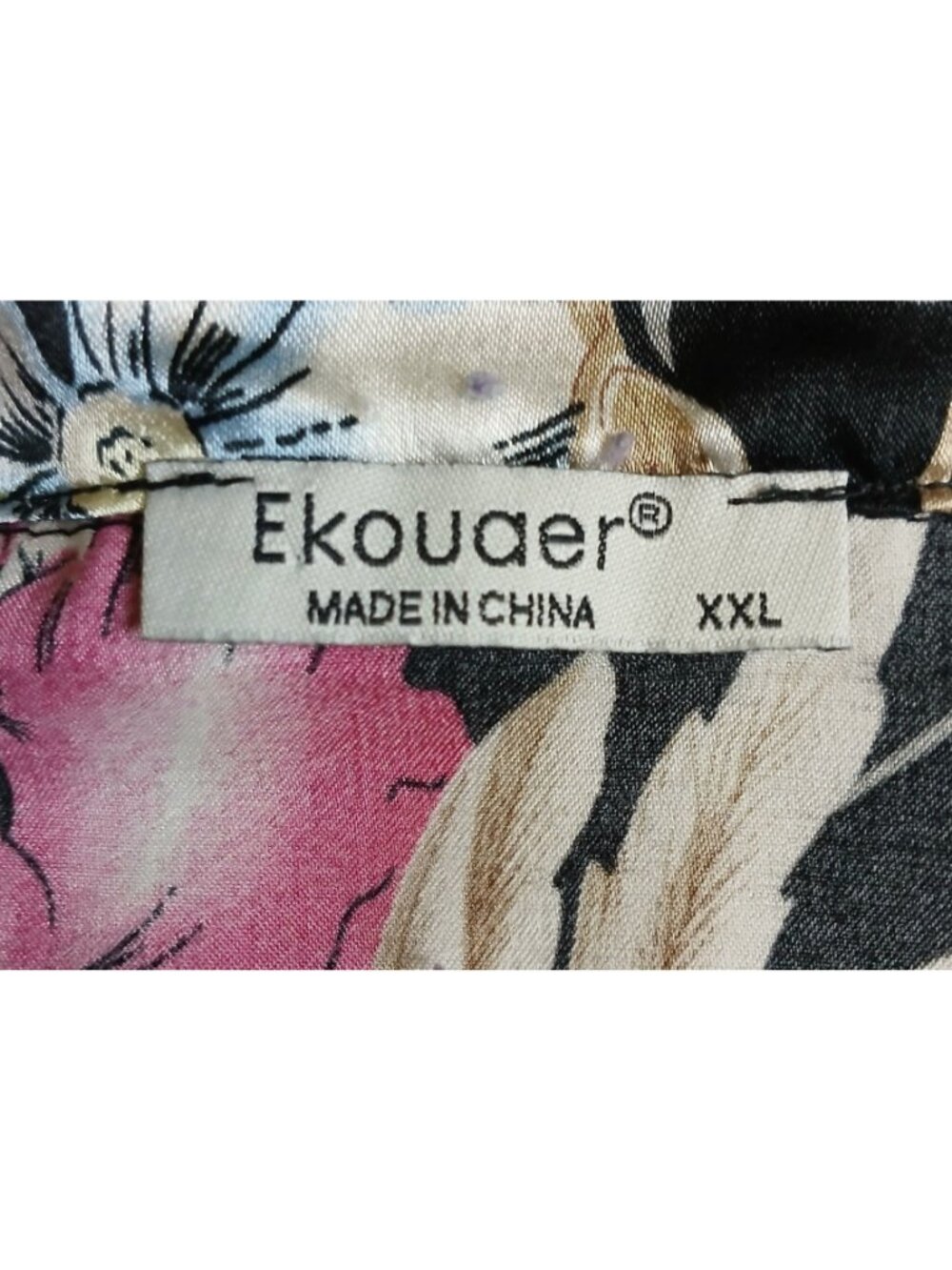 Ekouaer Womens XXL Floral Pajama Set 95% Terylene 5% Spandex Satin Floral #I-8 - Picture 2 of 7